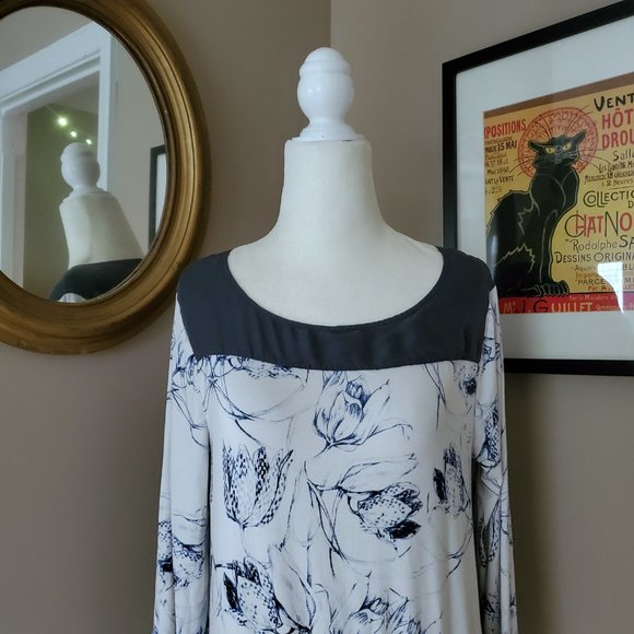 Anthro Leifsdottir Floral Print Silk Back Blouse S - Picture 6 of 16